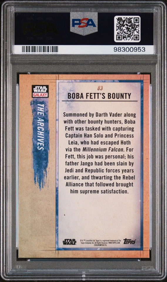 BOBA FETT PSA 10 2018 Topps Star Wars Galaxy 8  Boba Fetts Bounty #83 C1 - Image 2 of 2
