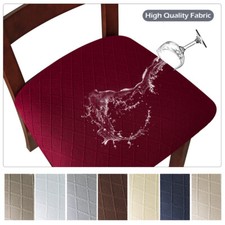 2/6Pcs Stretch Waterproof Chair Seat Covers Removable Cushion Cover Slipcover .