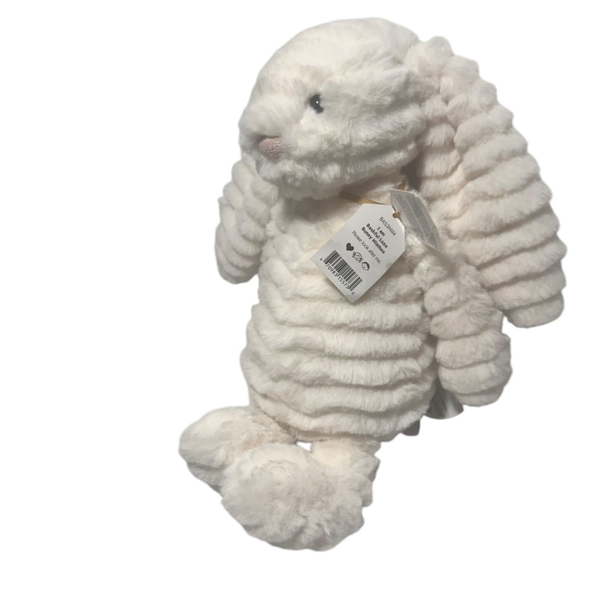 JELLYCAT BASHFUL LUXE BUNNY NIMBUS WHITE CREAM RARE PLUSH