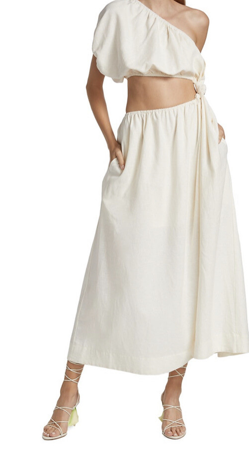 Farm Rio Dress Cutout knot side Linen sz XS