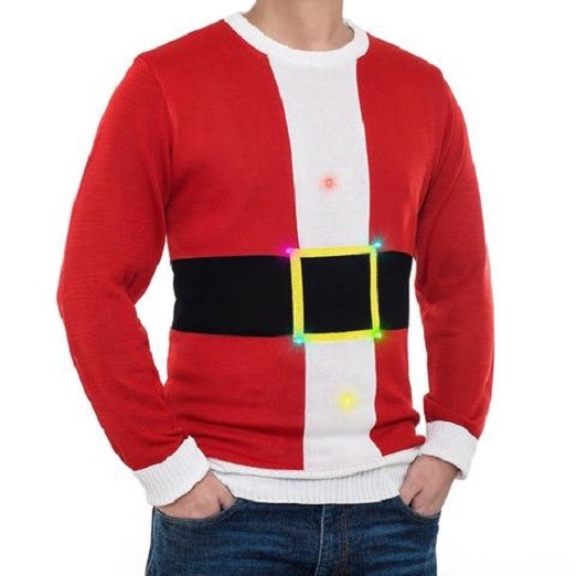 "Mr Christmas" Santa Suit HOLIDAY SWEATER LED Light Up UGLY UNISEX 1Size L eBay