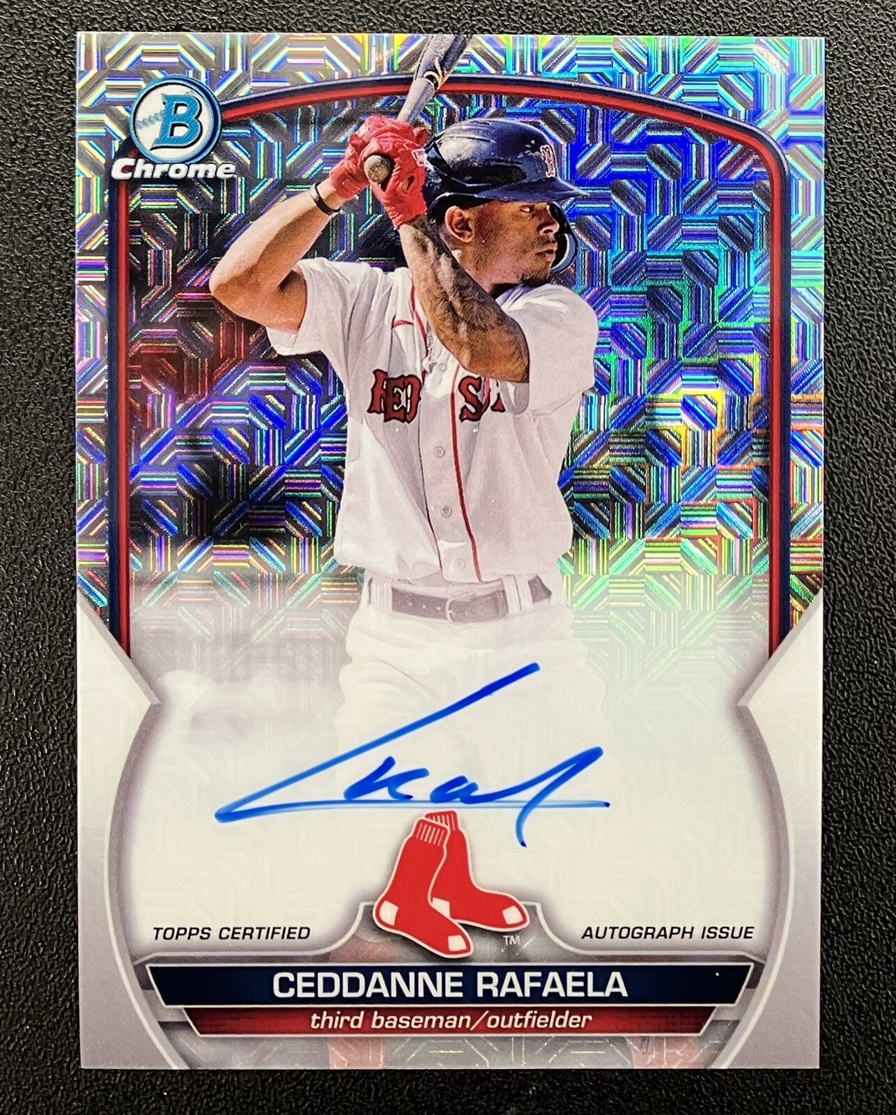 QTY AVL Ceddanne Rafaela Auto Bowman Chrome Mojo Refractor Autograph Prospect view 5