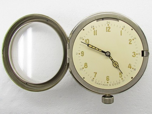 Vostok 8 Days Vintage 1953 USSR Russian Navy Boat & Ship Submarine Cabin Clock - Picture 5 of 15