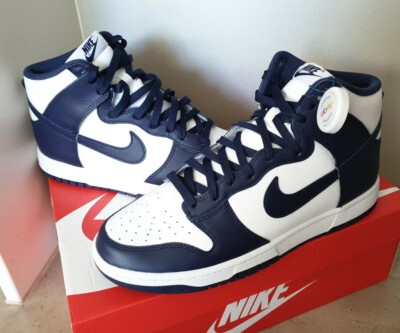 Nike Dunk Hi midnight navy blue 10 white black sb High air force 1 villanova