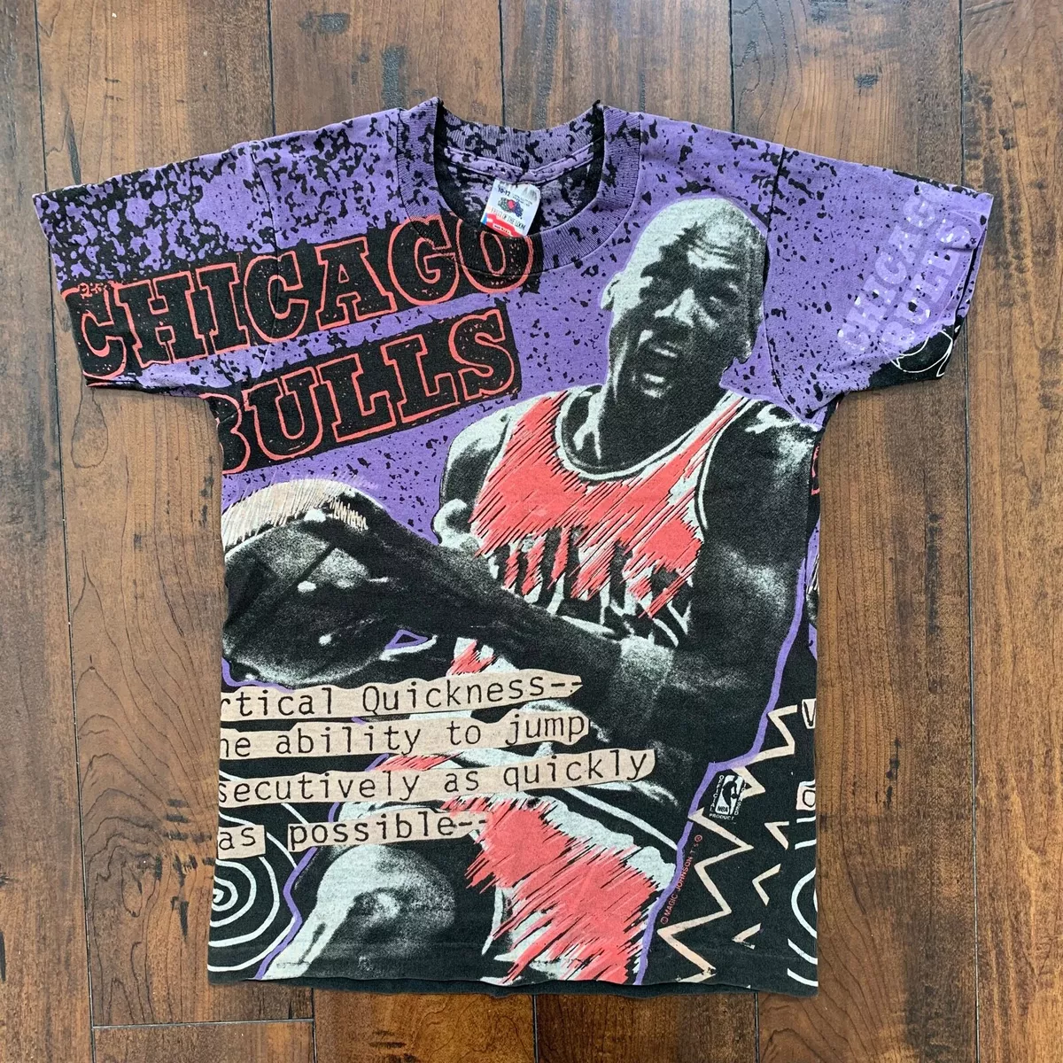 KIDS SIZE Magic Johnson T’s Chicago Bulls Michael Jordan T Shirt Vintage  90s Rap