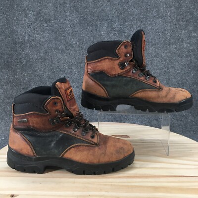 Irish Setter Men\'s Dark Brown Leather Lace-Up Work Boots Red Wing Irish Setter Brown 8 main image 2