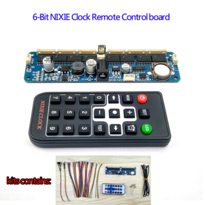 6-Bit NIXIE Clock Remote Control board Motherboard Kit For IN12 IN14 IN18 QS30-1