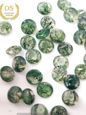 Natural Round Moss Agate Faceted Cut 3MM To 20 MM Calibrated Gemstones For earin