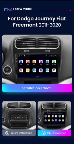 Apple Car Play Android 14 Car Stereo Radio Navi For Dodge Journey 2012-2020 DAB+ - Picture 2 of 18