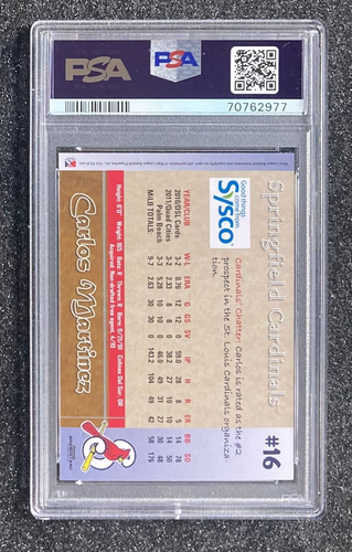 Tribuna Carlos Martínez 2012 Liga Menor Springfield Cardinals PSA 9 como nueva - Imagen 4 de 4