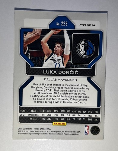 Panini Prizm 2021-22 Luka Doncic SILVER PRIZM #223 - Bild 2 von 2
