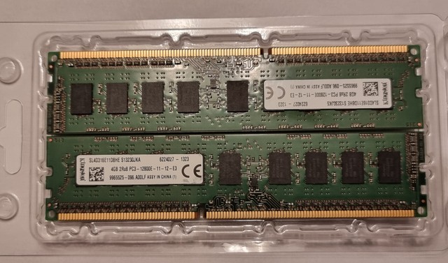 2 x Kingston DDR3-RAM 4 GB PC3-12800E SL4D316E11D8HE 9965525-096- 2 x Kingston DDR3-RAM 4 GB PC3-12800E SL4D316E11D8HE 9965525-096-