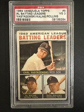 1964 VENEZUELA Topps AL Batting Leaders Yastrzemski Kaline Rollins #8 PSA 3 HOF