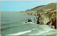 Rugged California Coastline Scenic Attraction Beach Ocean USA Vintage Postcard