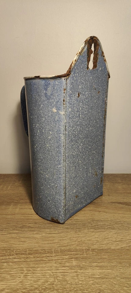 🔵 Broc A Lavement Vintage En Métal Émaillé Bleu 2L 21cm - Photo 3/4