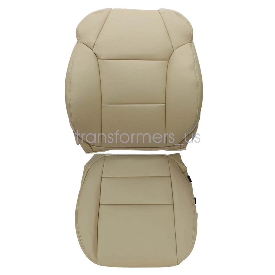 Fits 2007-2013 Acura MDX Driver Bottom & Top Leather Replacement Seat Cover Tan - Image 3 of 4