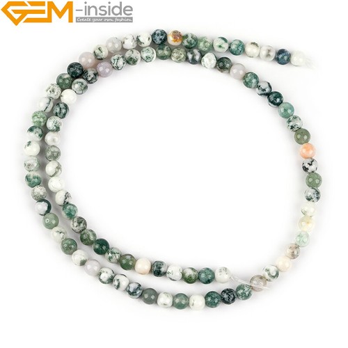 Gemas naturales de ágata de musgo verde para hacer joyas 15" 4 mm 6 mm 8 mm 10 mm - Imagen 17 de 30