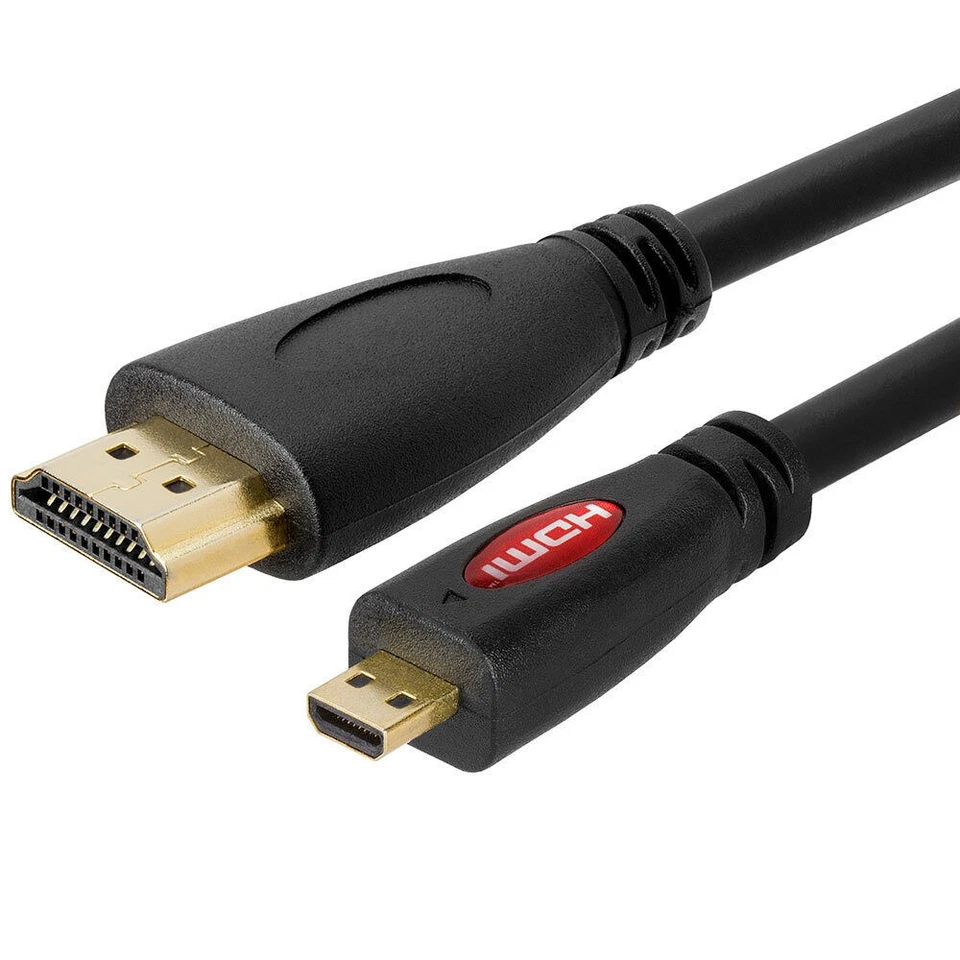 10FT Micro HDMI Male to HDMI Male Cable Adapter 4K 1080P Ethernet Audio Return - Image 4 of 4