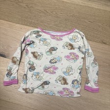 DISNEY Girls Princess Pajamas Shirt Ariel Rapunzel Cinderella Tiana Belle 4T