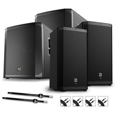 ElectroVoice ZLX12P G2 Powered Speaker Pair wSubwoofers, Stands Cables