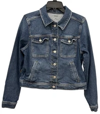 Sonoma Women's Denim Jean Jack Size Medium Button Front Pockets