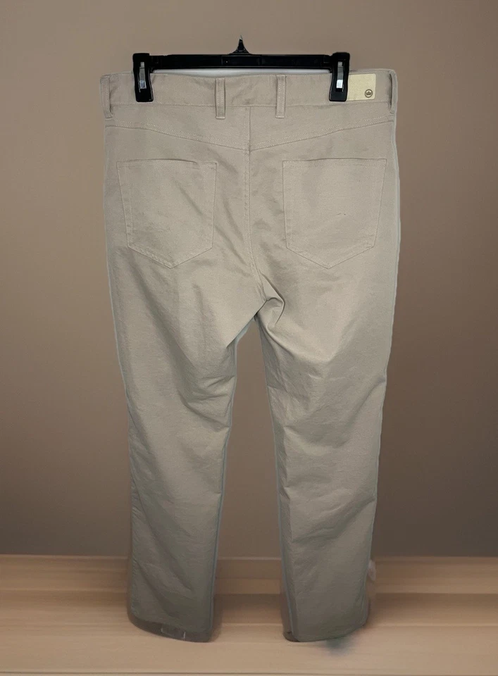 Pantalones de golf Peter Millar EB66 5 bolsillos para hombre 33x32 caqui de viaje ajuste a medida Foto 3 de 4