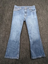 Wrangler Bootcut Jeans Boys 14 Blue Denim Cotton Stretch Adjustable Waist Casual