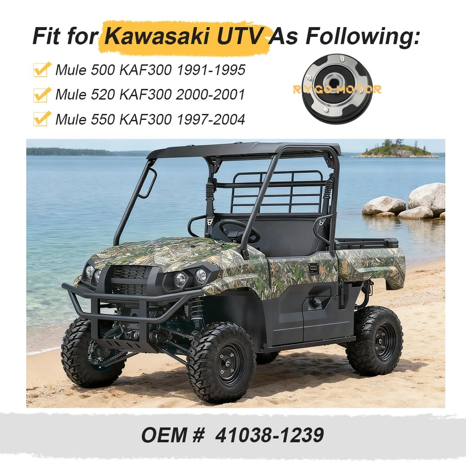 Tambor de freno trasero izquierdo o derecho para Kawasaki Mule 550 KAF300C 1997 1998 1999-2004 Foto 3 de 4