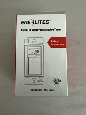 Enerlites 7 Day Digital Programmable In-Wall Timer Switch MODEL HET01-C-W White