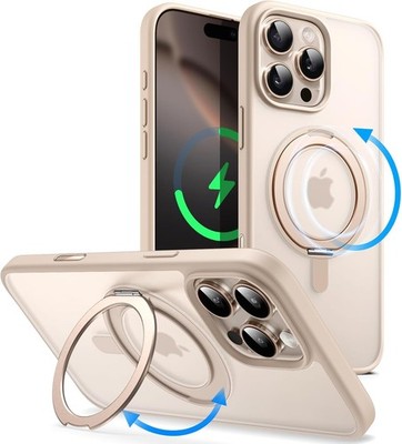 360 Grad Drehbare Ring Hülle für iPhone 16 Pro Max 6,9 Zoll mit Kamerasteueru...