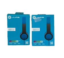 JLab JBuddies Gen 2 Folding Kids Wired Headphones, Blue/Gray New Pack Of 2