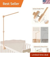Crib Mobile Holder, HBM Wooden Mobile Arm  Hanger for Crib, Nursery Decor fo...