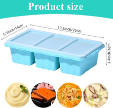 2 Pack Silicone Freezer Tray for Soup Ice Cubes,1-Cup Soup Freezer Molds with L