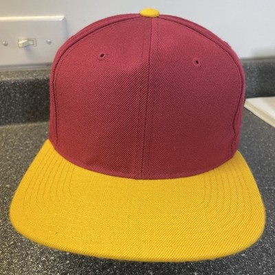 Vintage Blank Hat Cap SnapBack Yupoong Trucker NWOT Burgundy Two Tone Wool Blend