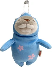 Shinada Global Mochi Kawauso Otter Plush Keychain Mt.Fuji Costume Gray Japan