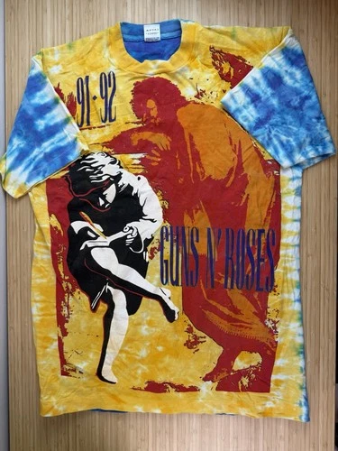 -92 Guns N Roses Illusion Tour All Over Fruit Of 1990s vintage concert t-shirt, vintage, size XL, single stitch, B+ condition