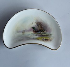 Royal Worcester WILD DUCK PLATE Signed by Artist & Brown Marked W+5dots 1955 VGC