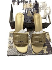 Dior Women's Sandal In Gold Size 6 7 8 9 Modern and Elegant with A 5cm Heel. New