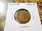 1911-S LINCOLN CENT VG/FINE     445
