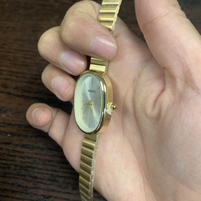 Naidu- vintage style ! Black and Gold Oval Watch Brand: NAIDU Style: Modern / Fashion Watch Case Shape: Oval  main image 3