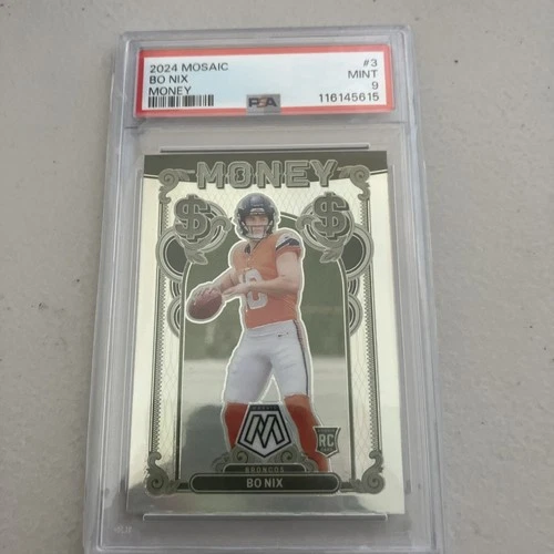2024 Panini Mosaic Money Bo Nix #3 (RC) Rookie Card Psa 9