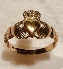 Vintage 14k Gold Irish Claddagh Wedding Ring 1.5 DWT Size 6 Friendship