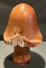 Vintage Wooden Mushroom Hand Turned Live Edge Sculpture  Art Decor