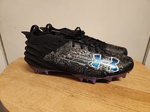 Under Armour Blur Smoke Suede 2.0 MC Football Cleats Men 9.5 #3027978-001 Black