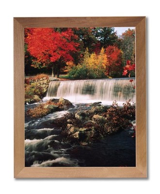 Waterfall Fall Trees Nature Outdoor Home Decor Wall Picture Honey Framed Art Pri