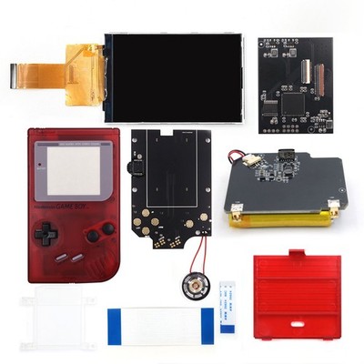 For GameBoy GB DMG IPS V5 LCD Blacklight Screen W/USB-C Battery W/Speaker Kit