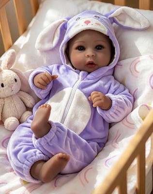 Black Baby Dolls Realistic,17-inch Lifelike Soft Body Baby Girl That Look Rea...