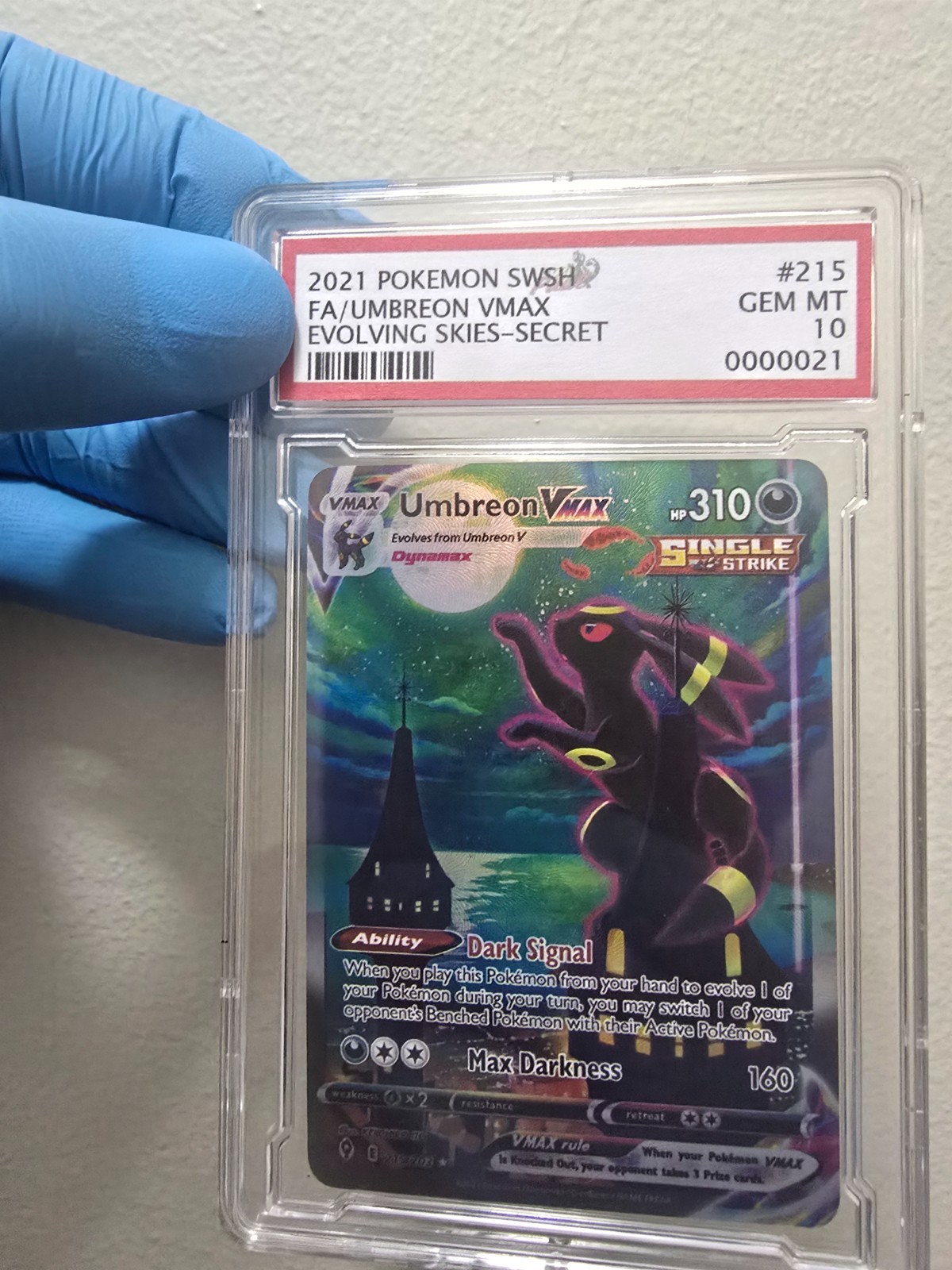 UMBREON VMAX 215/203 PSA 10 EVOLVING SKIES ALTERNATE ART POKEMON CARD ENGLISH
