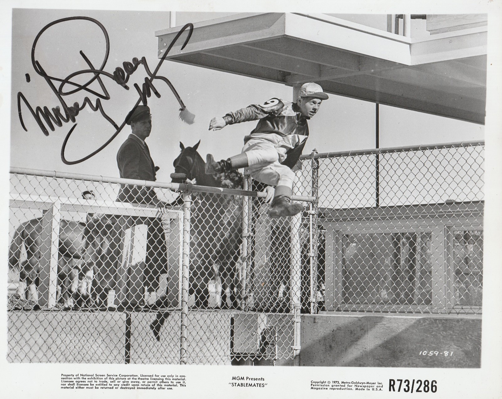 Mickey Rooney (d.2014) Signed 8x10 MGM Stablemates Photograph Autographed Photo