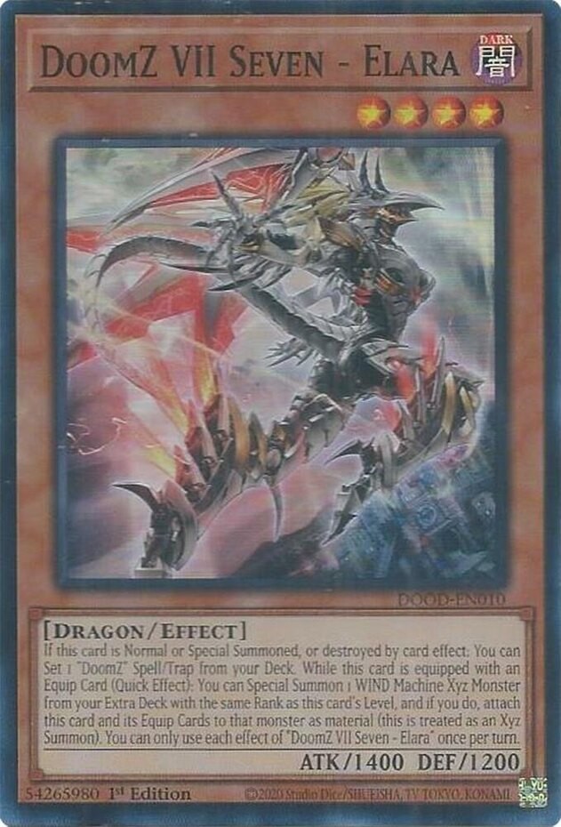 DoomZ VII Seven - Elara - DOOD-EN010 - Super Rare - 1st Edition Near Mint